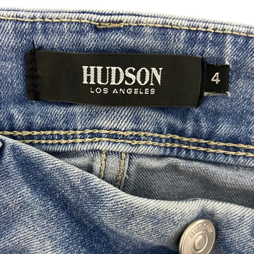 HUDSON Los Angeles Blue Wash Denim Jeans Straight Leg Streetwear Casual Size‎ 4 - Picture 4 of 12